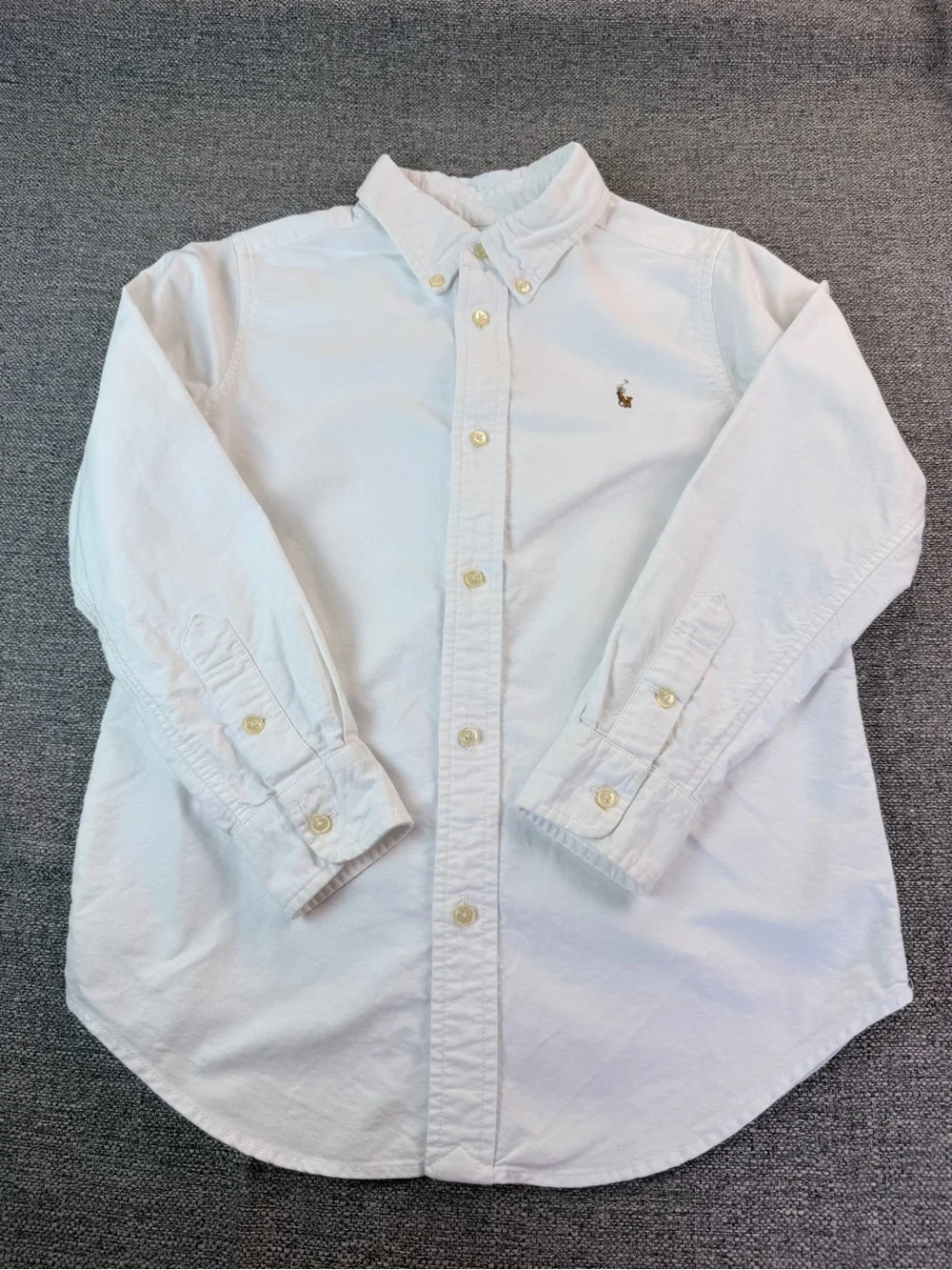 Ralph Lauren Boys White Cotton Shirt with Label Detail